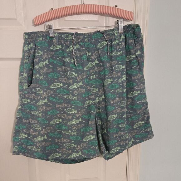 Columbia Gray and Green Fish Patterned Shorts - Picture 1 of 6